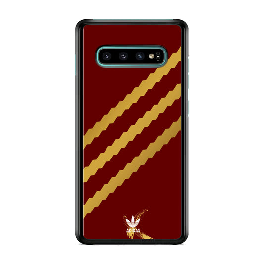 Adidas Stripe Royal Gold Maroon Samsung Galaxy S10 Case