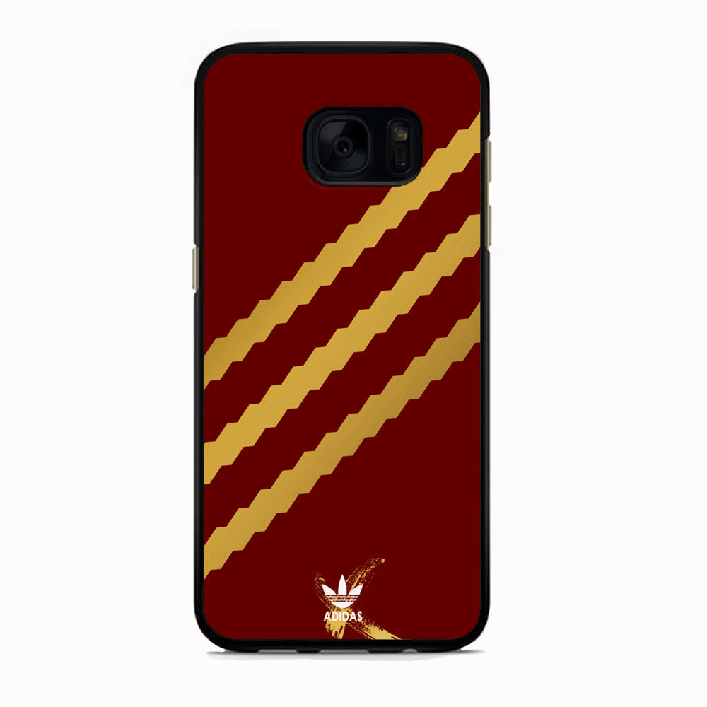 Adidas Stripe Royal Gold Maroon Samsung Galaxy S7 Edge Case