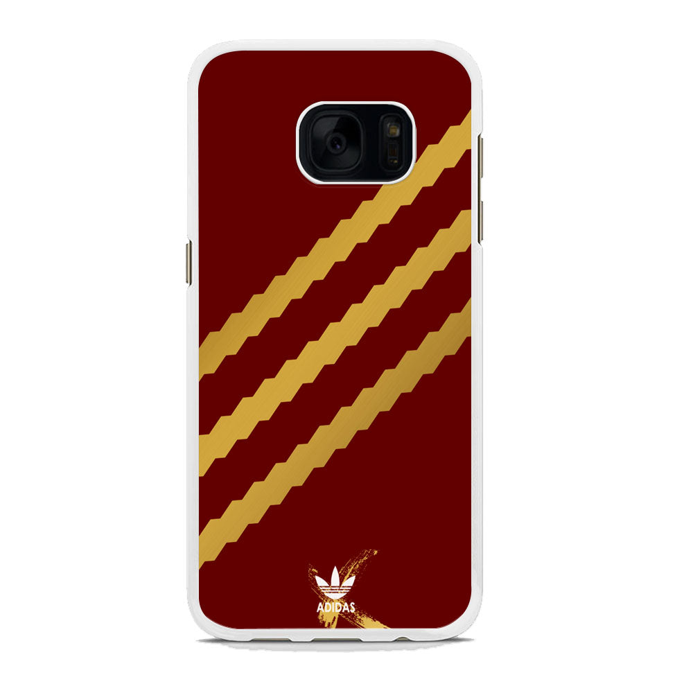 Adidas Stripe Royal Gold Maroon Samsung Galaxy S7 Edge Case