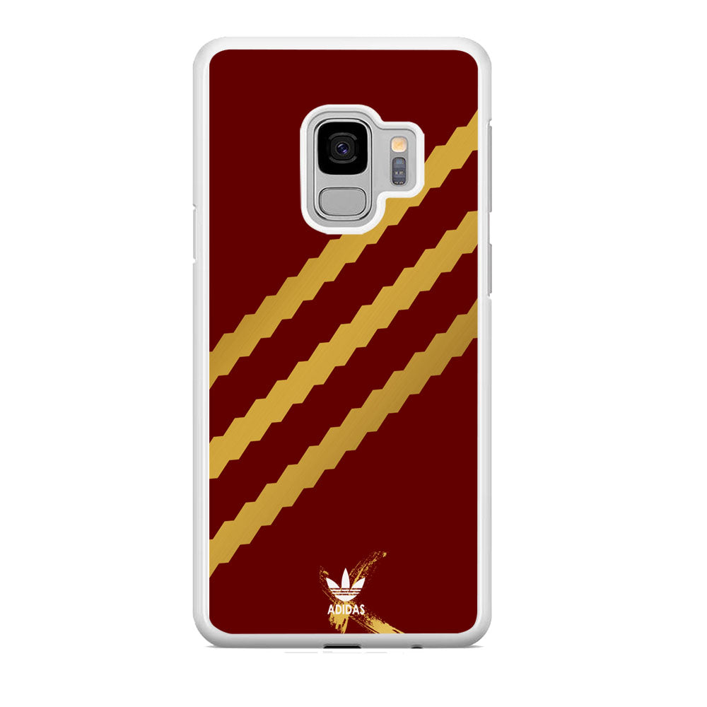 Adidas Stripe Royal Gold Maroon Samsung Galaxy S9 Case