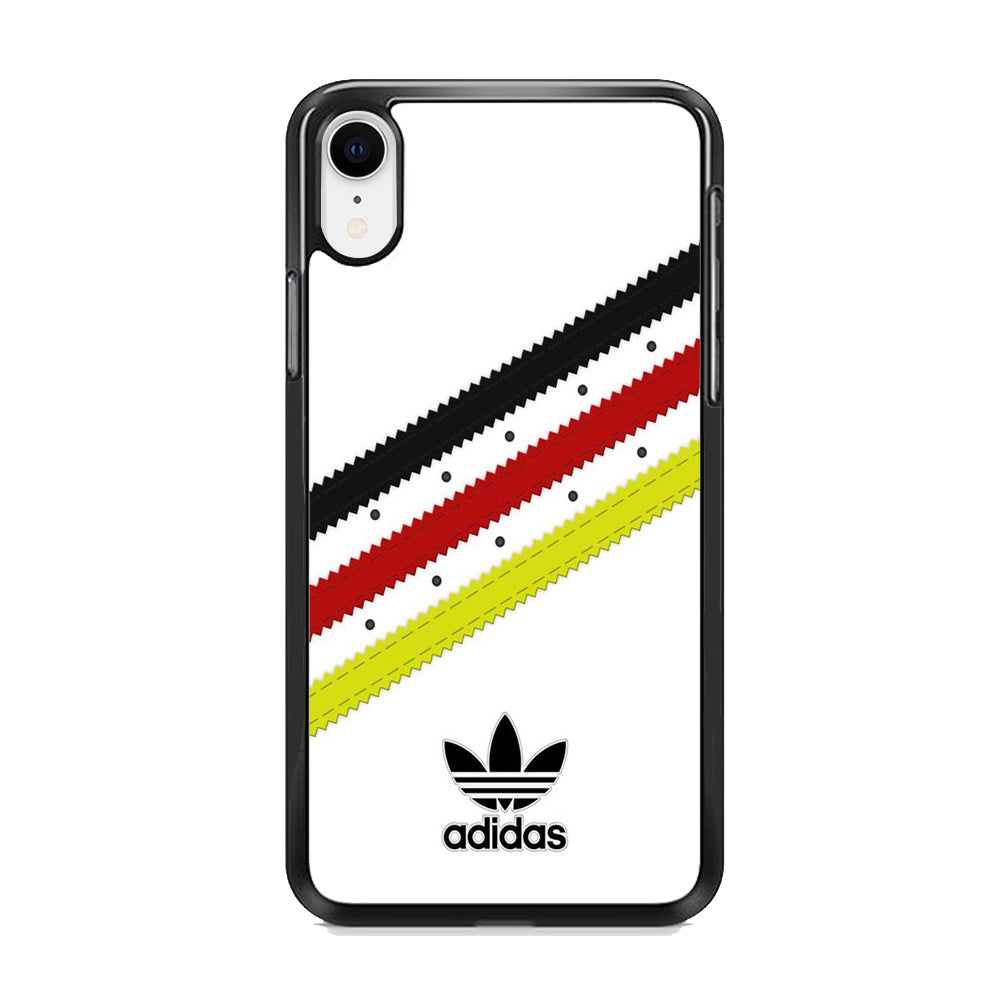 Adidas White Stripe Black Red Yellow iPhone XR Case