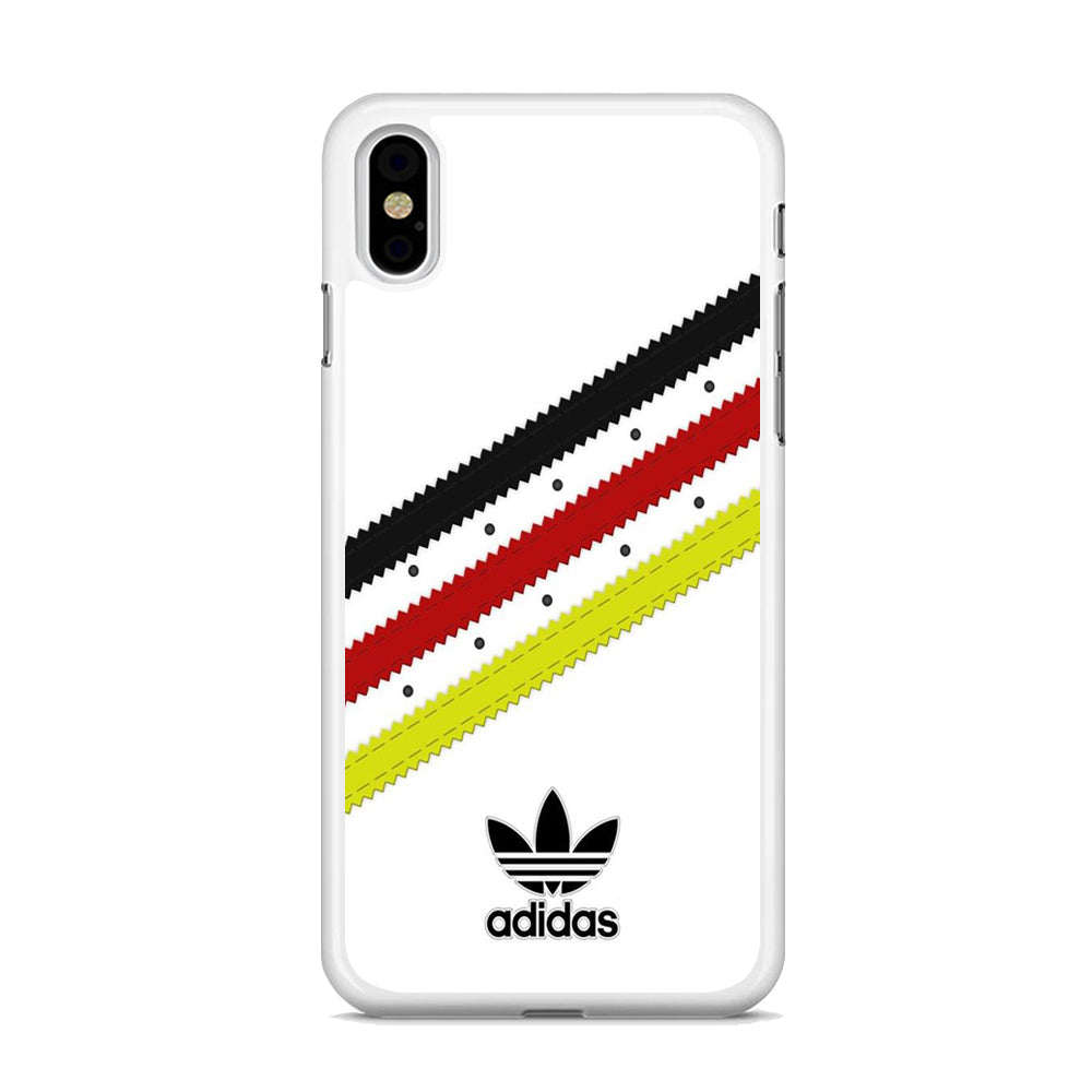 Adidas White Stripe Black Red Yellow iPhone XS MAX Case