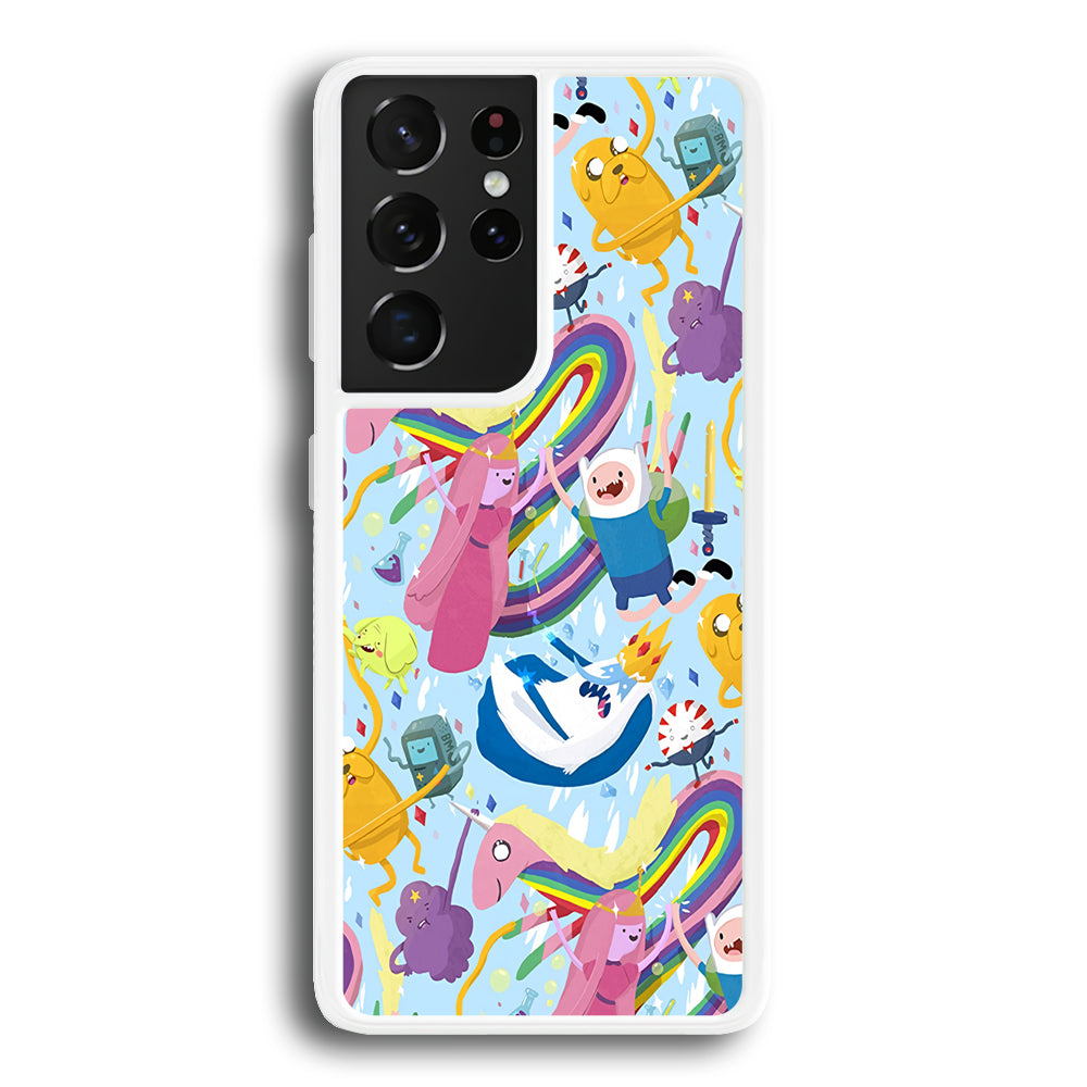 Adventure Time Flying and Playing Samsung Galaxy S21 Ultra Case