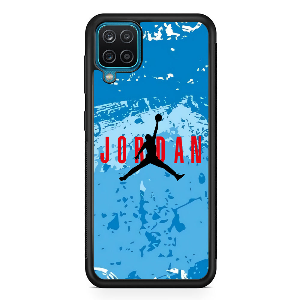 Air Jordan Blue Abstract Samsung Galaxy A12 Case