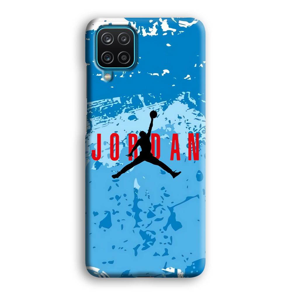 Air Jordan Blue Abstract Samsung Galaxy A12 Case