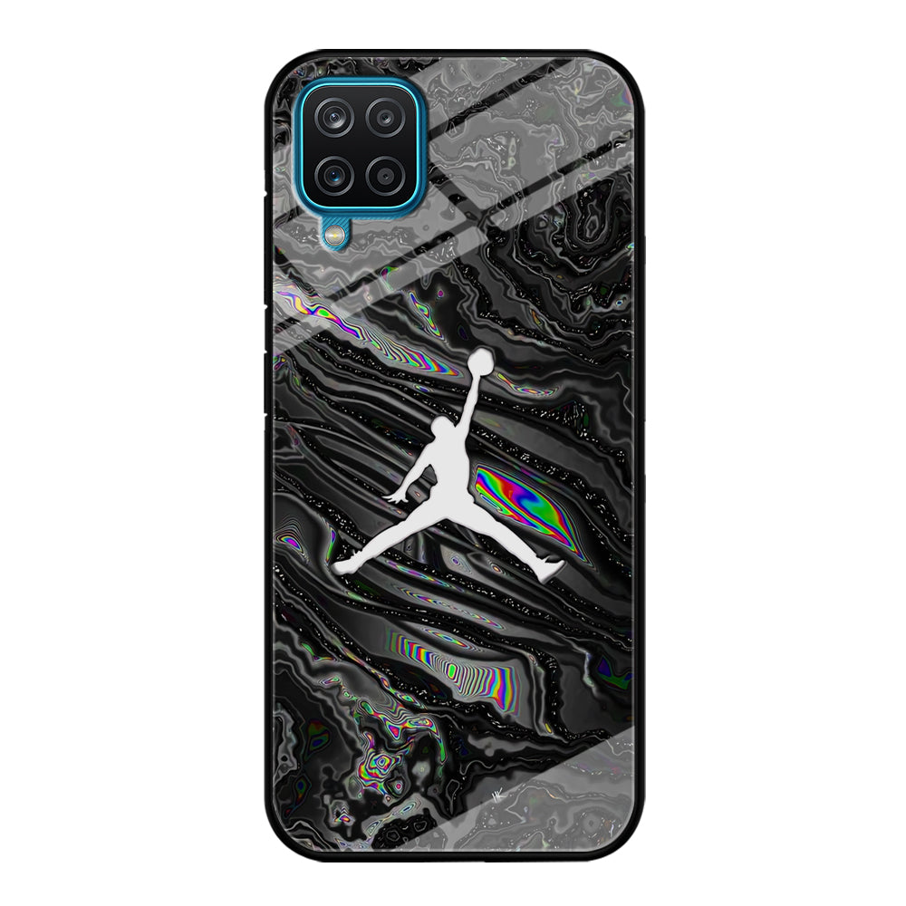 Air Jordan Dark Grey Marble Samsung Galaxy A12 Case