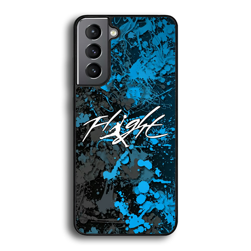 Air Jordan Flight Paint Blue Dominant Samsung Galaxy S21 Plus Case - Carneyforia
