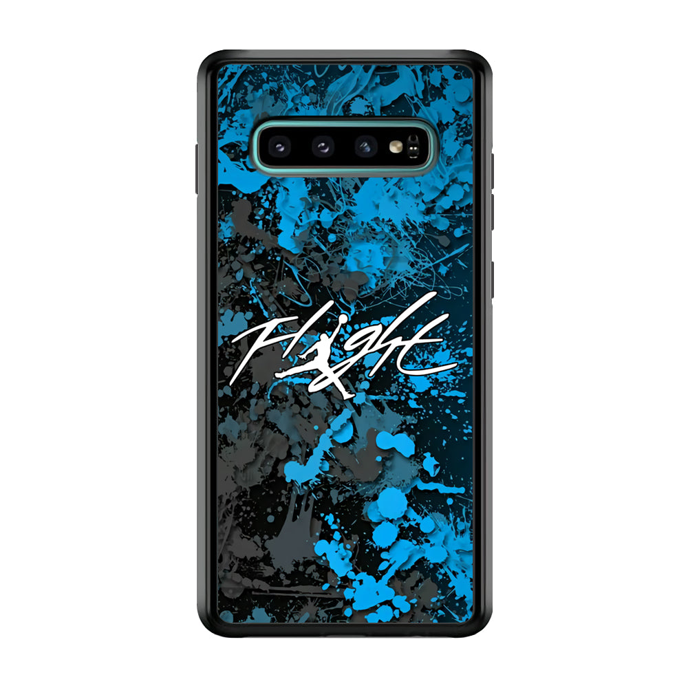 Air Jordan Flight Paint Blue Dominant Samsung Galaxy S10 Plus Case