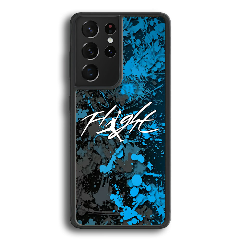 Air Jordan Flight Paint Blue Dominant Samsung Galaxy S21 Ultra Case