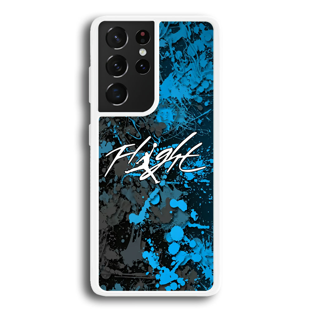 Air Jordan Flight Paint Blue Dominant Samsung Galaxy S21 Ultra Case