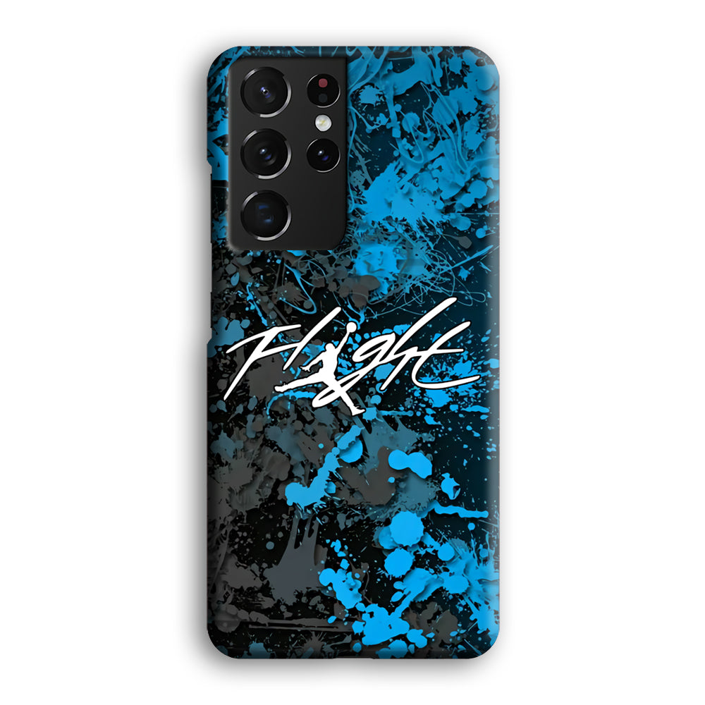 Air Jordan Flight Paint Blue Dominant Samsung Galaxy S21 Ultra Case