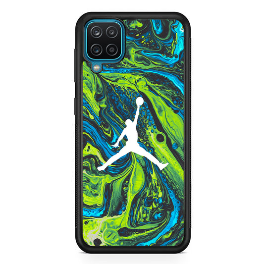 Air Jordan Green Liquid Marble Samsung Galaxy A12 Case