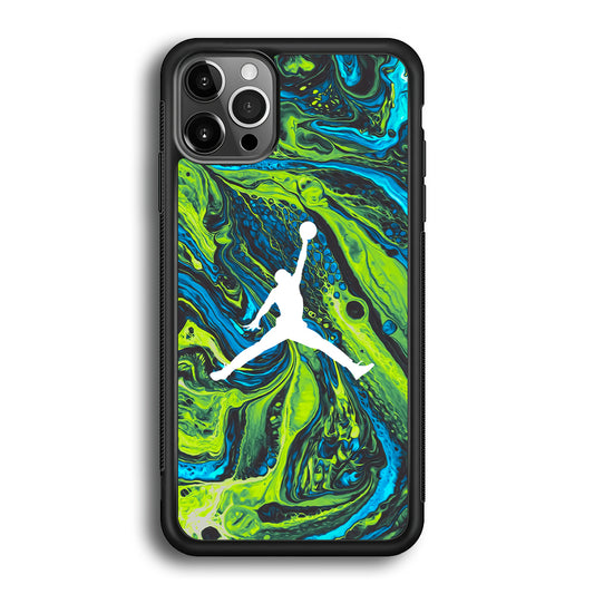 Air Jordan Green Liquid Marble iPhone 12 Pro Case