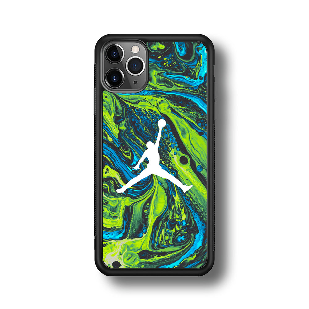 Air Jordan Green Liquid Marble iPhone 11 Pro Case