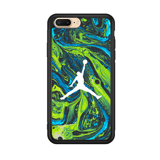 Air Jordan Green Liquid Marble Painting iPhone 8 Plus Case