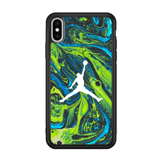 Air Jordan Green Liquid Marble iPhone X Case