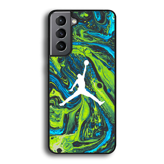 Air Jordan Green Liquid Marble Samsung Galaxy S21 Plus Case - Carneyforia