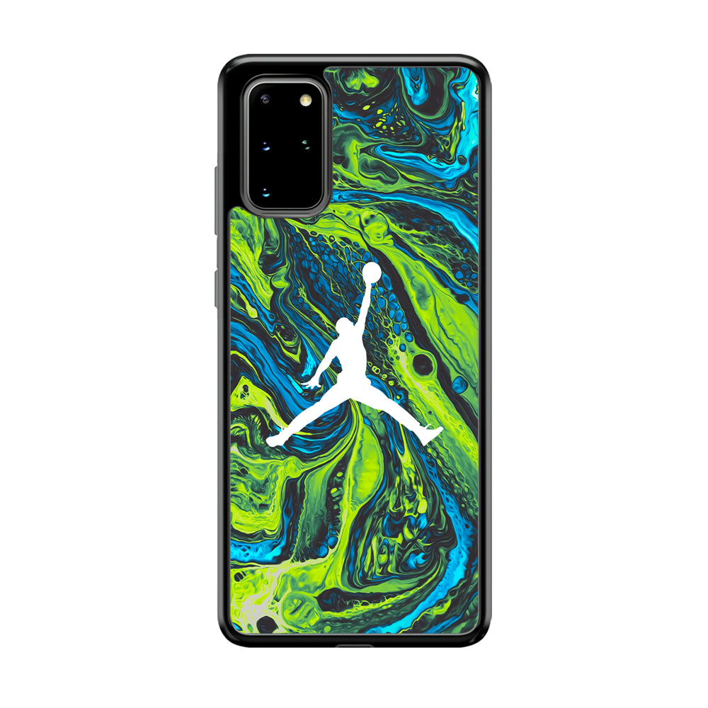 Air Jordan Green Liquid Marble Samsung Galaxy S20 Plus Case