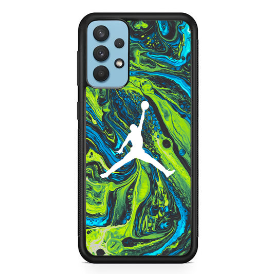 Air Jordan Green Liquid Marble Samsung Galaxy A32 Case