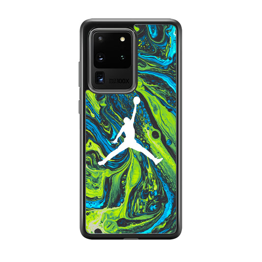 Air Jordan Green Liquid Marble Samsung Galaxy S20 Ultra Case