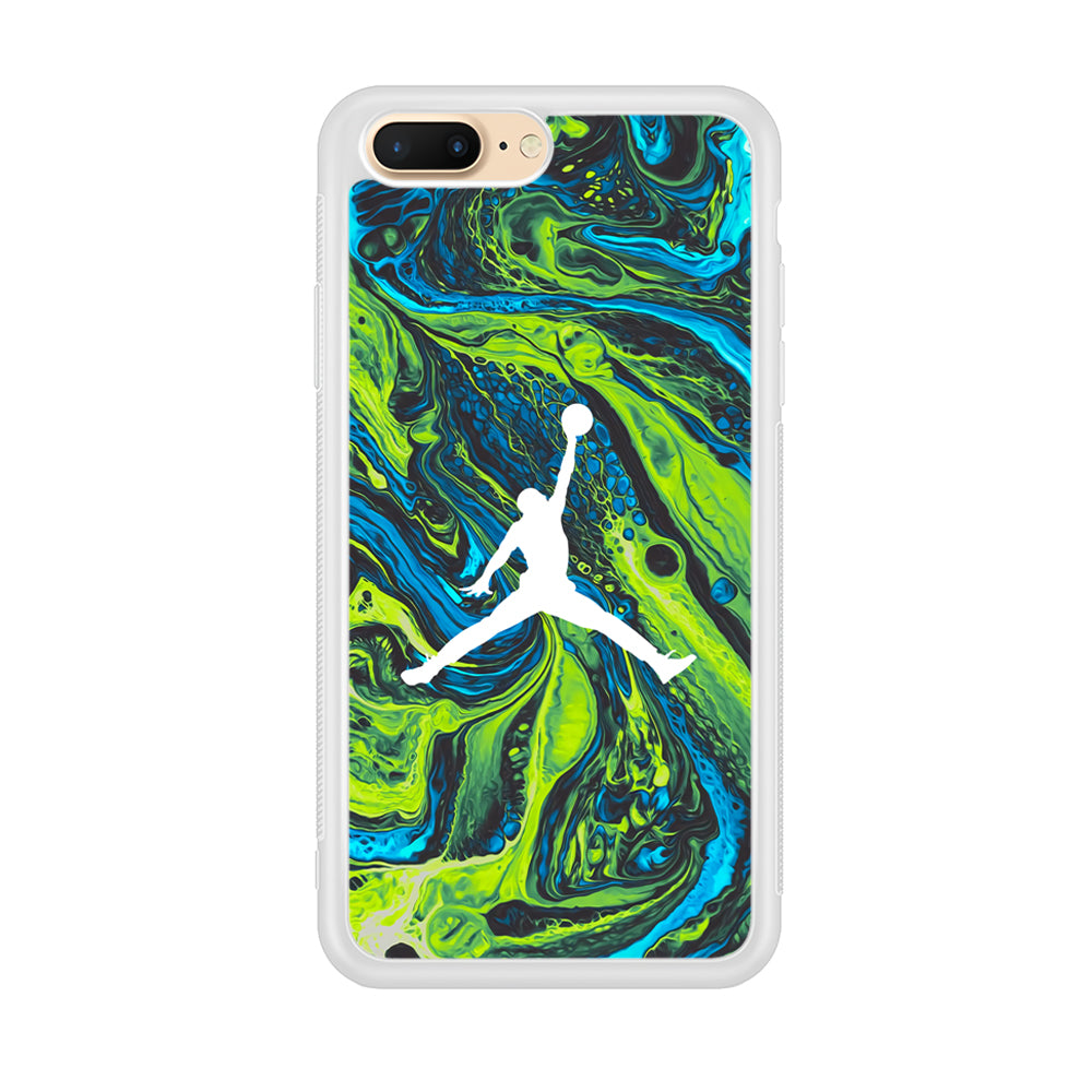 Air Jordan Green Liquid Marble Painting iPhone 8 Plus Case