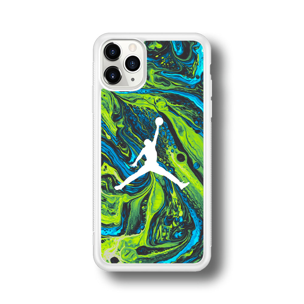 Air Jordan Green Liquid Marble iPhone 11 Pro Case