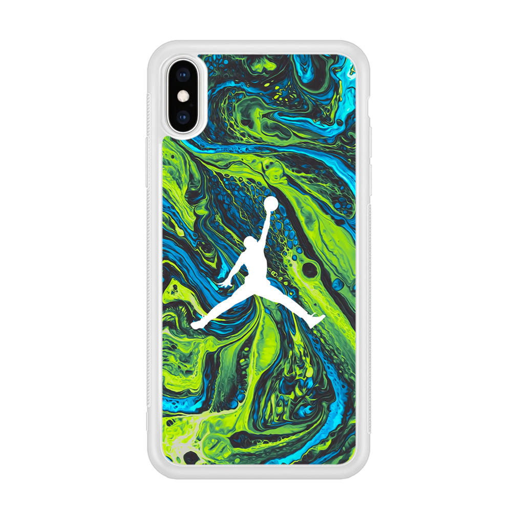 Air Jordan Green Liquid Marble iPhone X Case