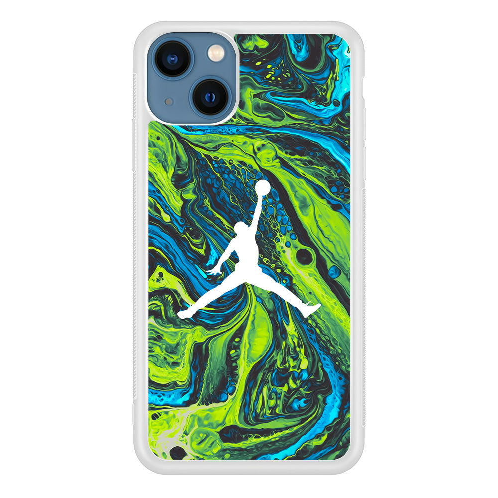 Air Jordan Green Liquid Marble iPhone 13 Case