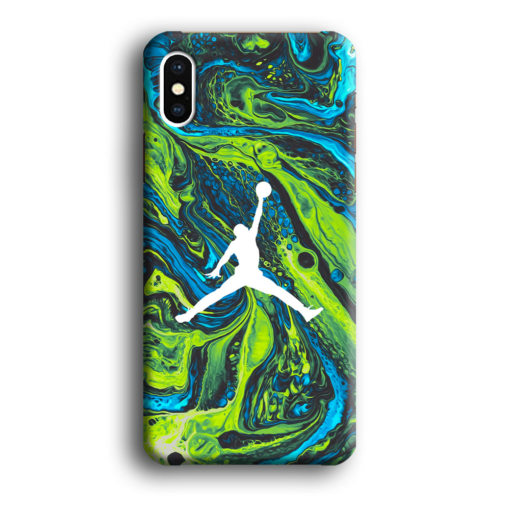 Air Jordan Green Liquid Marble iPhone X Case