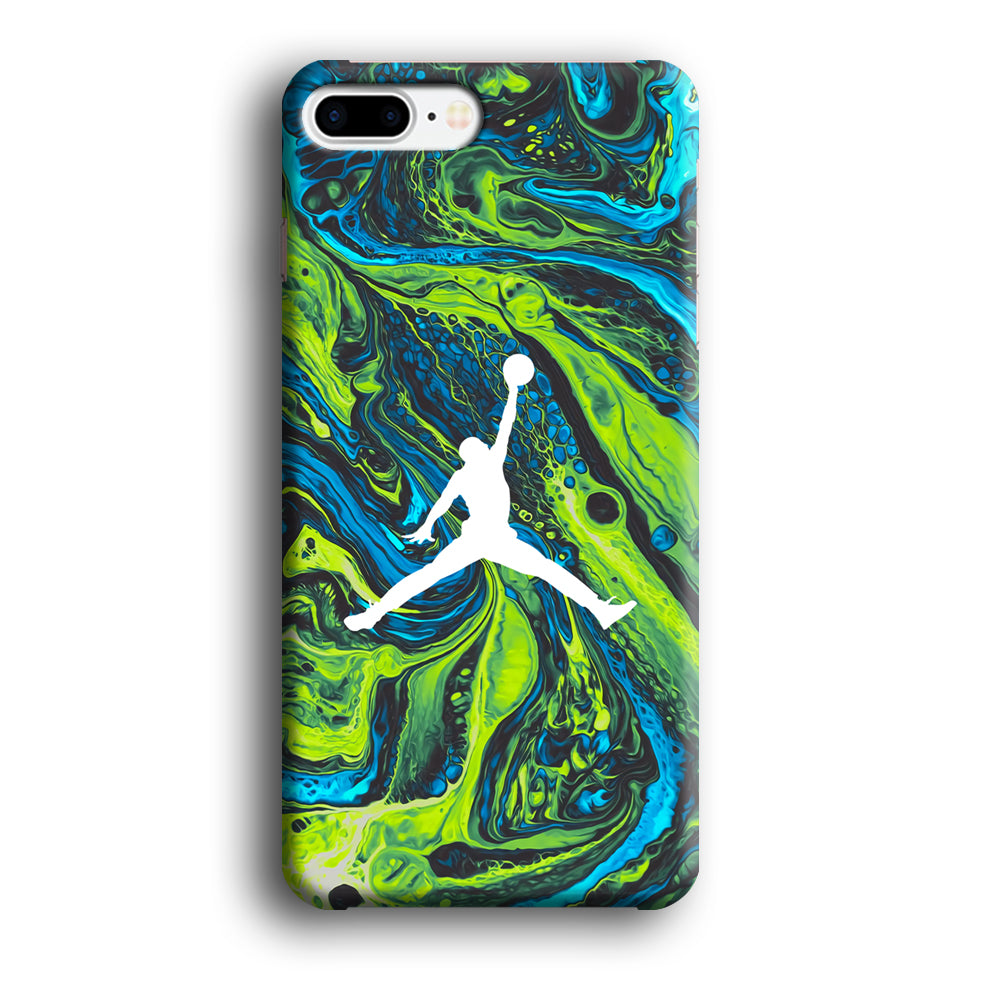 Air Jordan Green Liquid Marble Painting iPhone 8 Plus Case