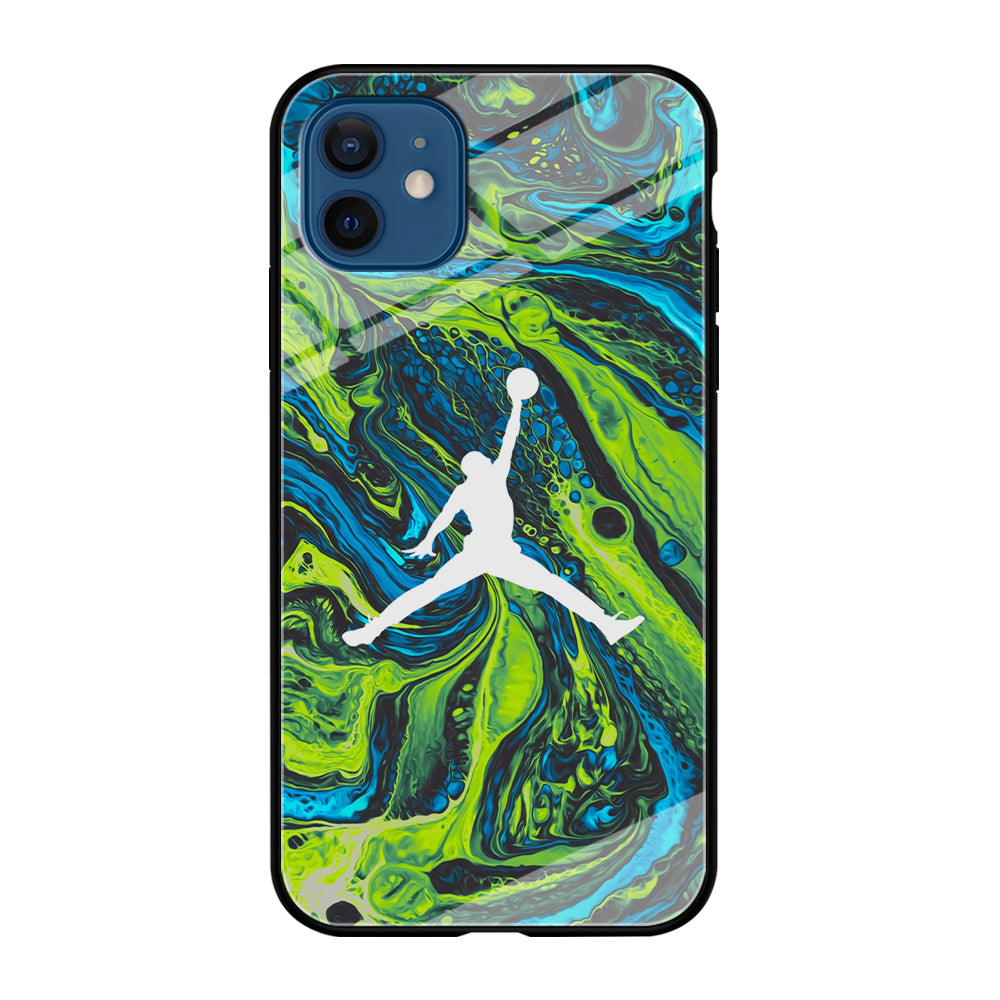 Air Jordan Green Liquid Marble iPhone 12 Case