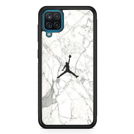 Air Jordan Marble Soft Black Samsung Galaxy A12 Case