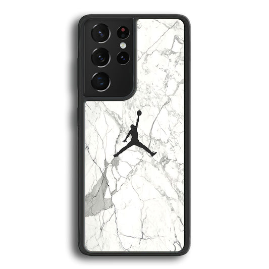 Air Jordan Marble Soft Black Samsung Galaxy S21 Ultra Case