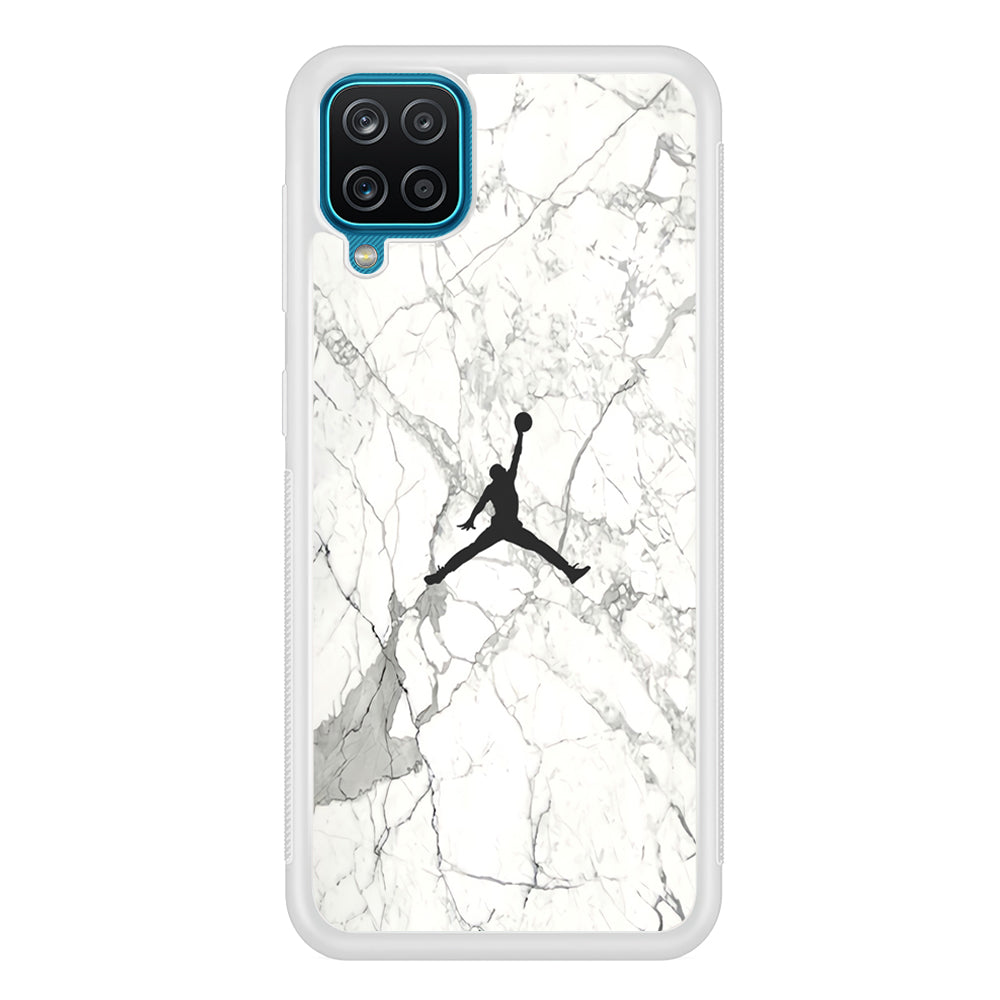 Air Jordan Marble Soft Black Samsung Galaxy A12 Case