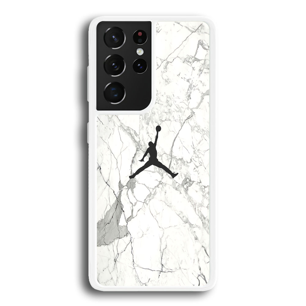 Air Jordan Marble Soft Black Samsung Galaxy S21 Ultra Case