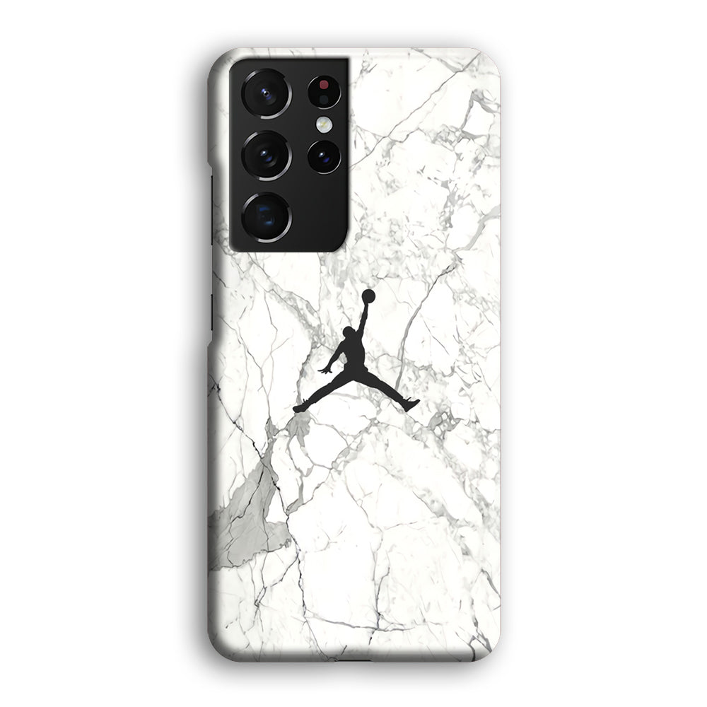 Air Jordan Marble Soft Black Samsung Galaxy S21 Ultra Case