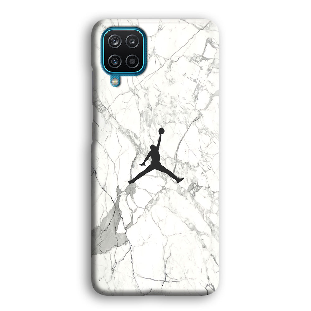 Air Jordan Marble Soft Black Samsung Galaxy A12 Case