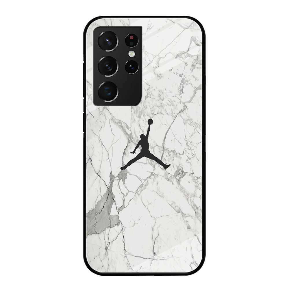 Air Jordan Marble Soft Black Samsung Galaxy S21 Ultra Case