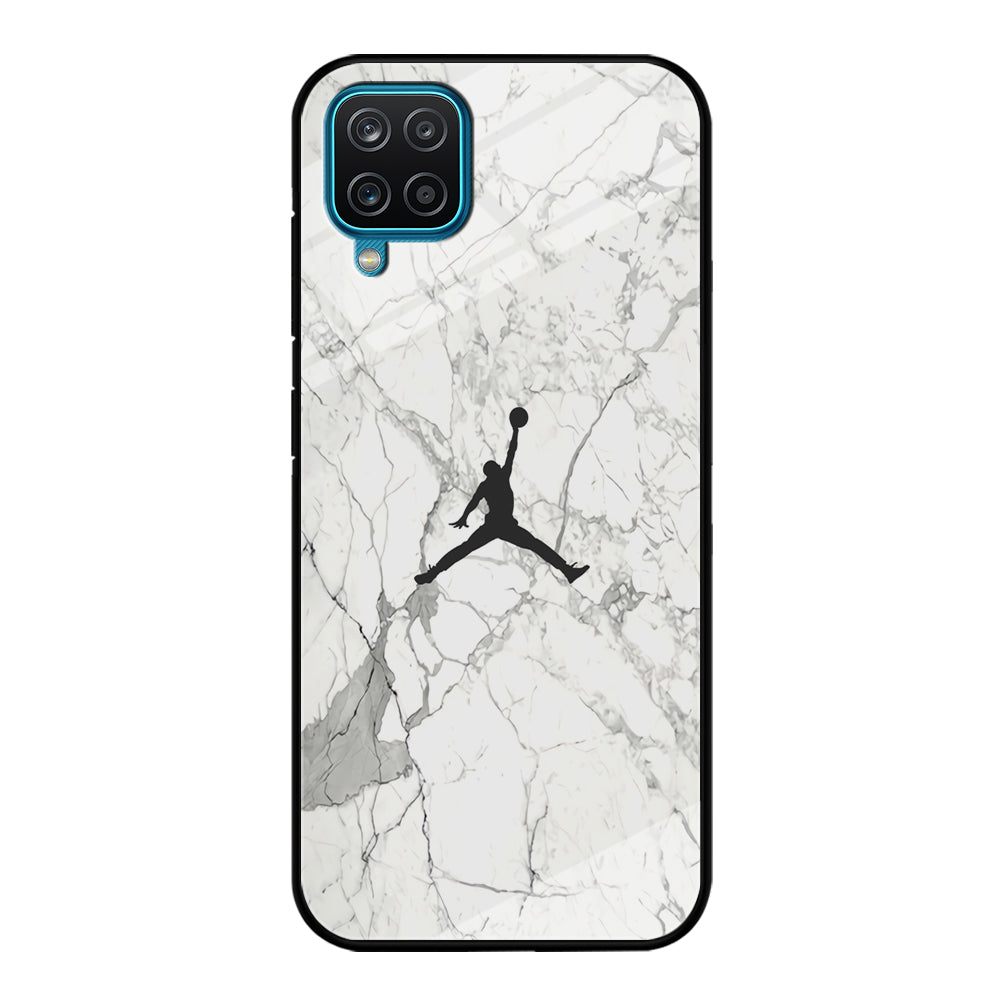 Air Jordan Marble Soft Black Samsung Galaxy A12 Case