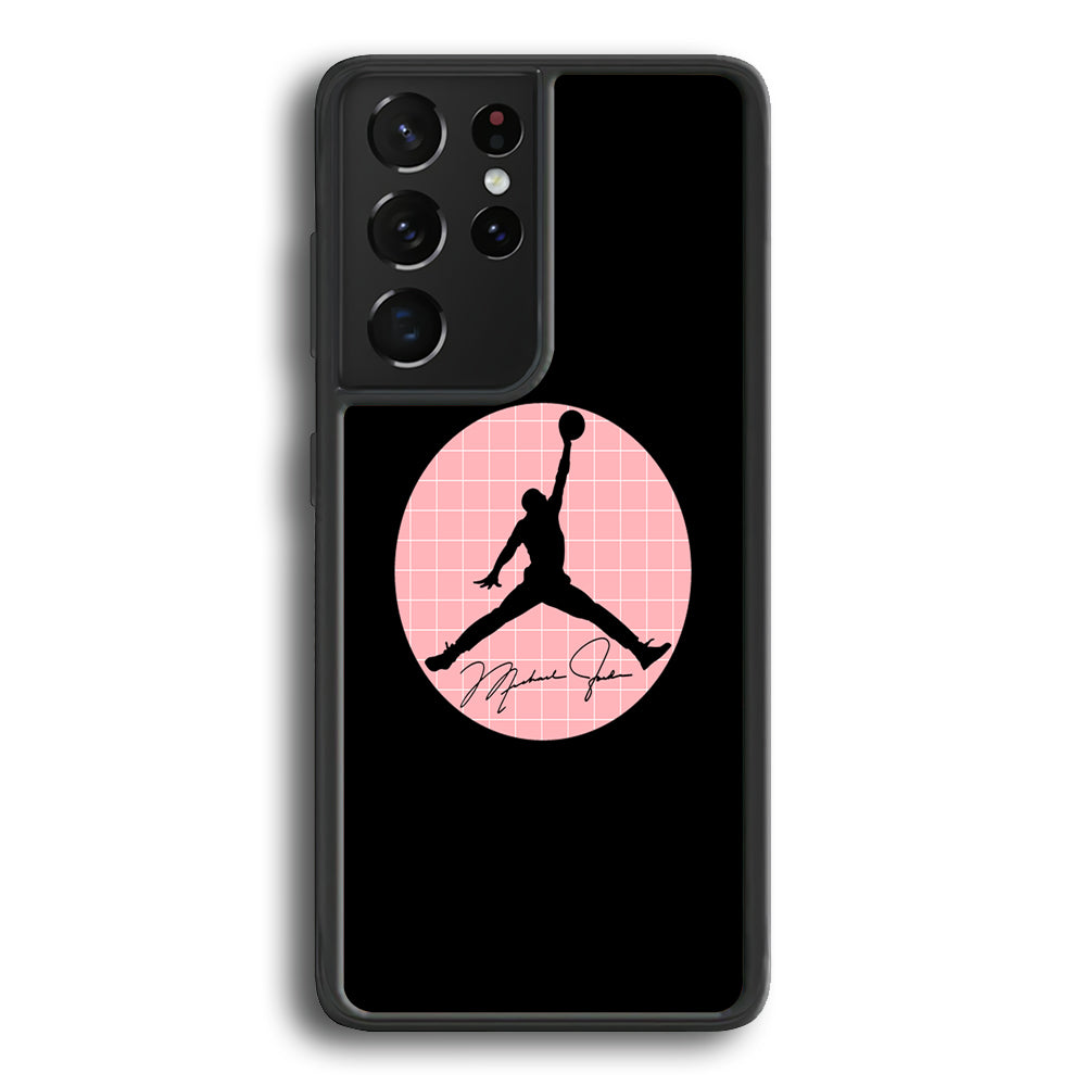 Air Jordan Silhouette Pink Net Samsung Galaxy S21 Ultra Case