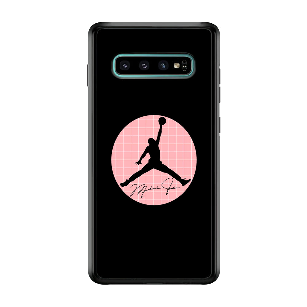 Air Jordan Silhouette Pink Net Samsung Galaxy S10 Case