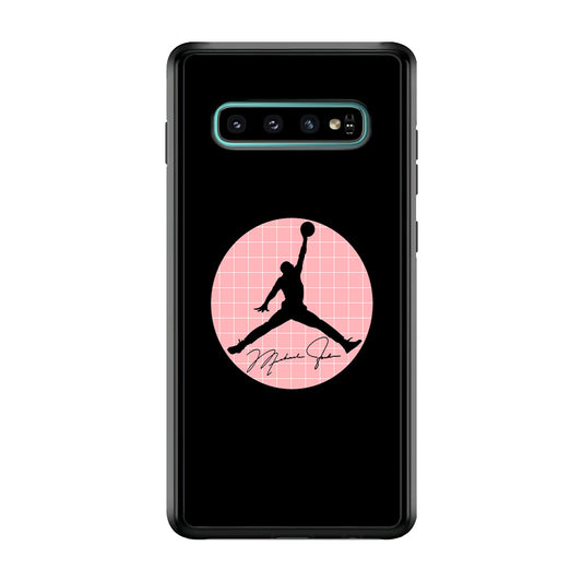 Air Jordan Silhouette Pink Net Samsung Galaxy S10 Case