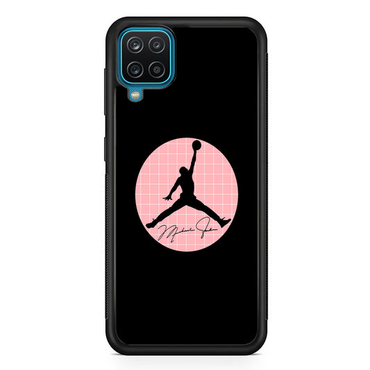 Air Jordan Silhouette Pink Net Samsung Galaxy A12 Case