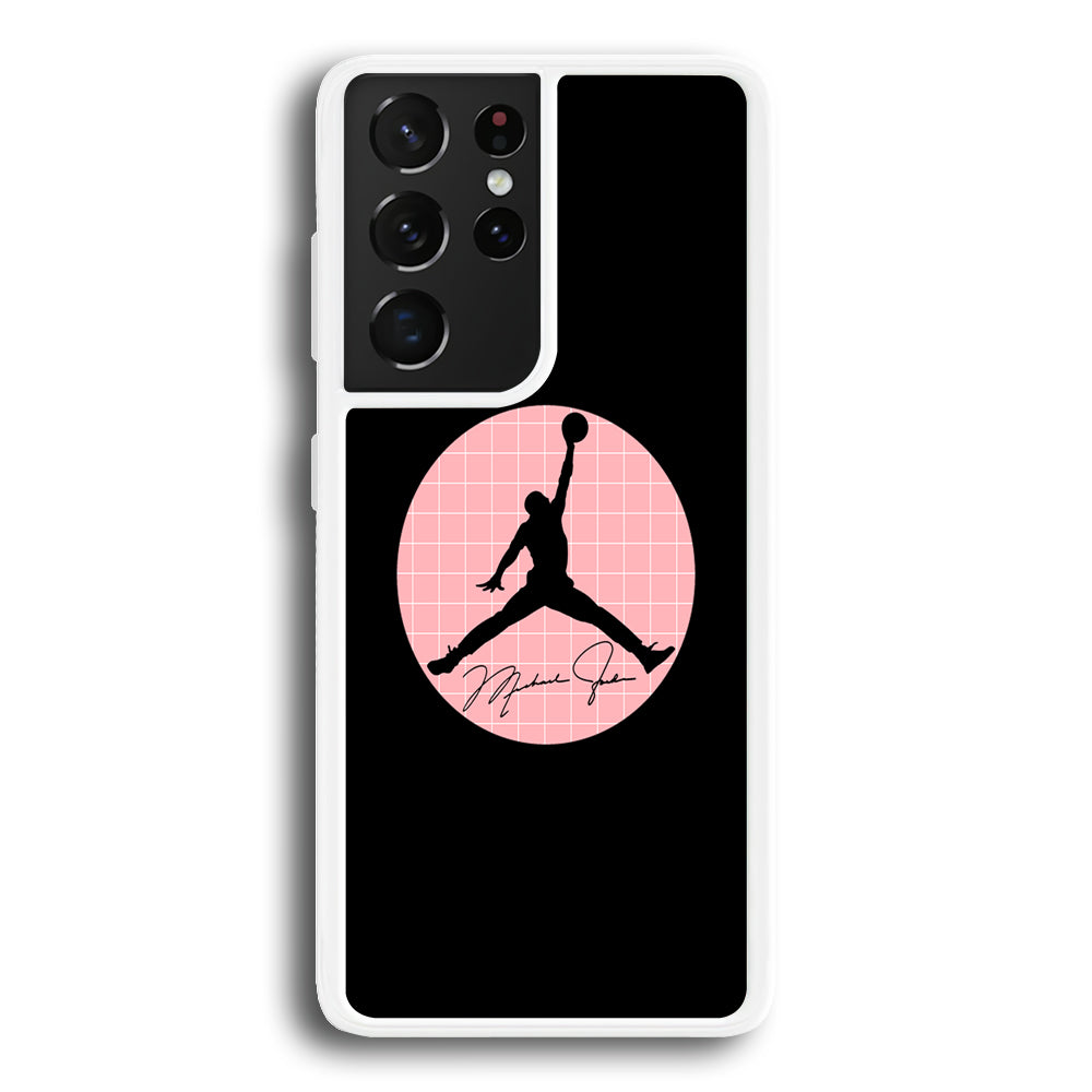 Air Jordan Silhouette Pink Net Samsung Galaxy S21 Ultra Case