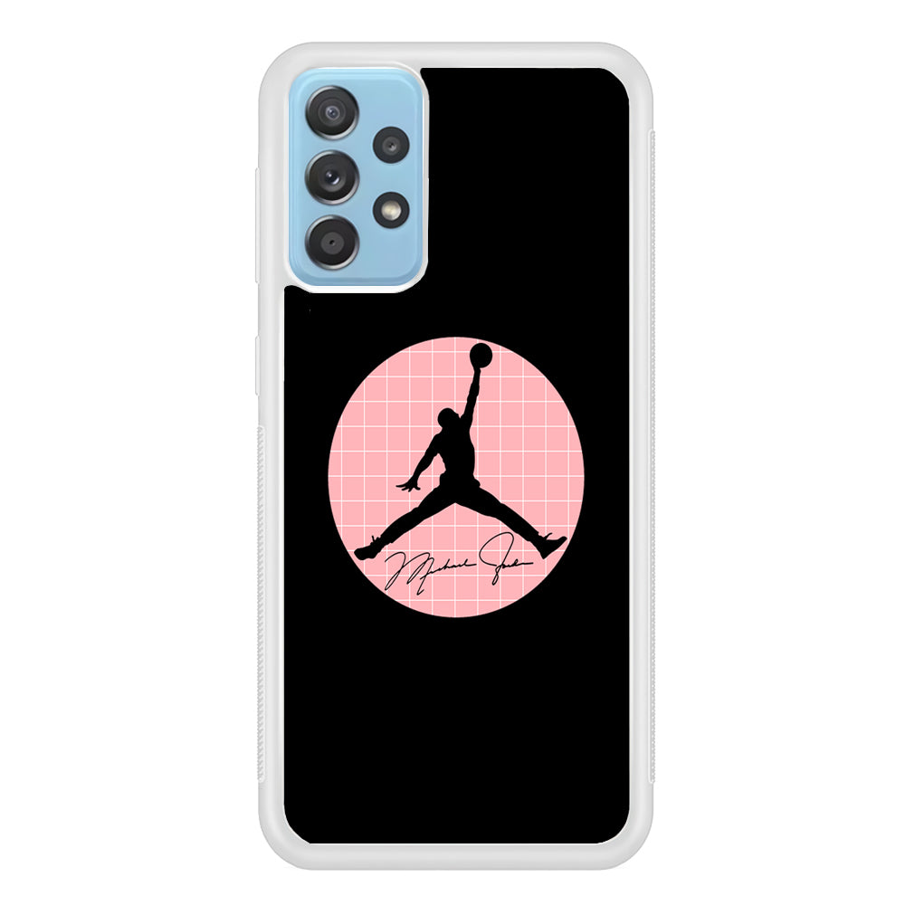 Air Jordan Silhouette Pink Net Samsung Galaxy A52 Case