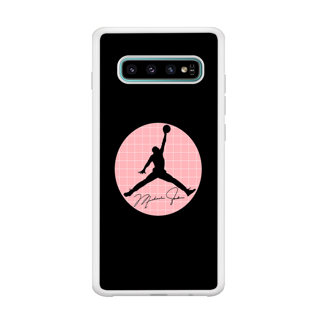 Air Jordan Silhouette Pink Net Samsung Galaxy S10 Case