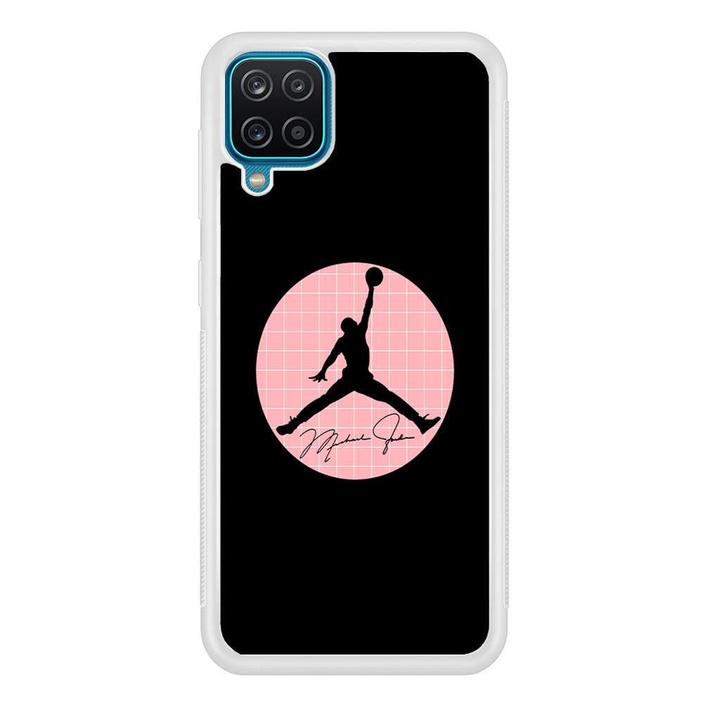 Air Jordan Silhouette Pink Net Samsung Galaxy A12 Case