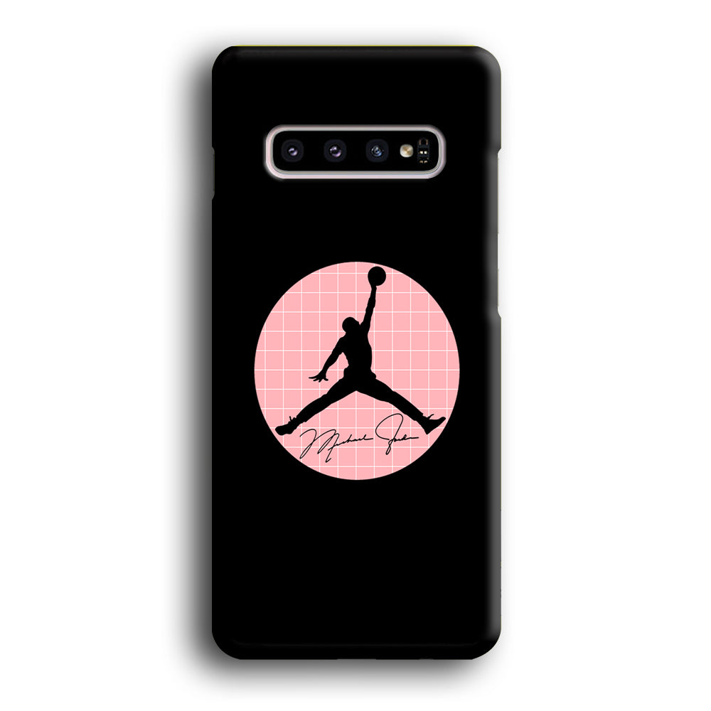 Air Jordan Silhouette Pink Net Samsung Galaxy S10 Case