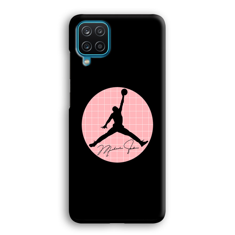 Air Jordan Silhouette Pink Net Samsung Galaxy A12 Case