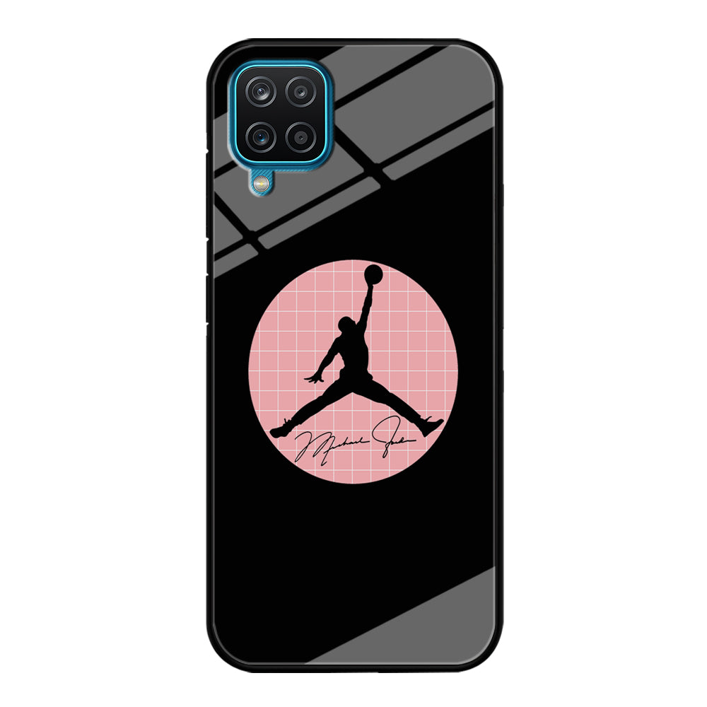 Air Jordan Silhouette Pink Net Samsung Galaxy A12 Case